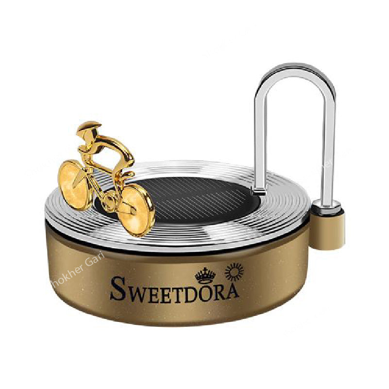 Sweetdora Solar Power Auto Car Rotate Aromatherapy - Golden image