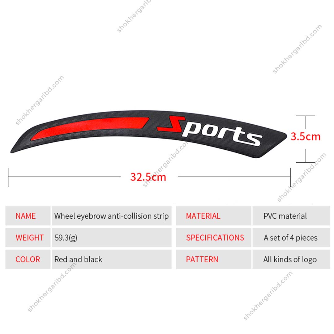 4pcs Universal PVC Soft Vehicle Wheel Brow Protector Sticker 4 Pices Set image 1