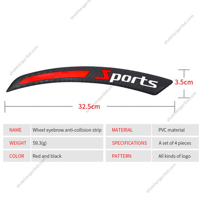 4pcs Universal PVC Soft Vehicle Wheel Brow Protector Sticker 4 Pices Set image 1