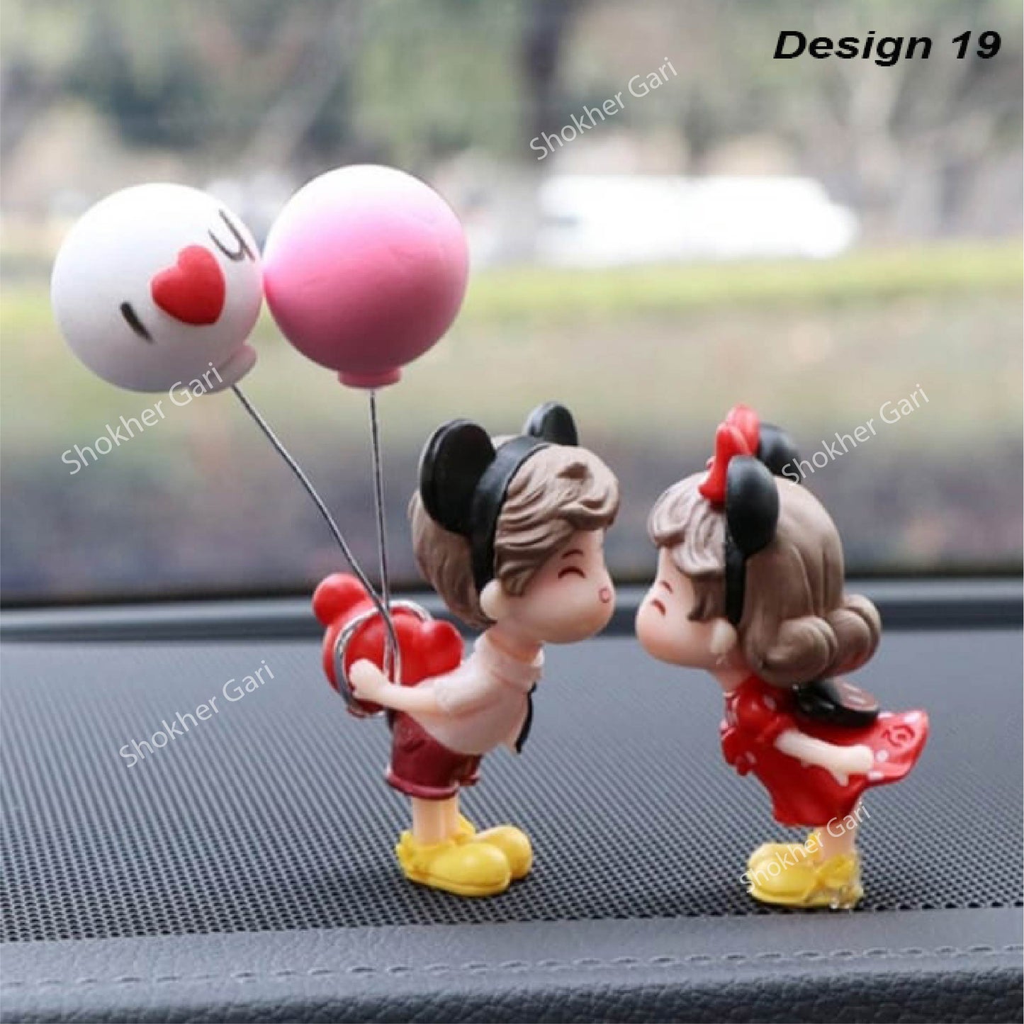 Car Dashboard Showpiece Cute Cartoon Couple Action Doll Balloon - 19 image