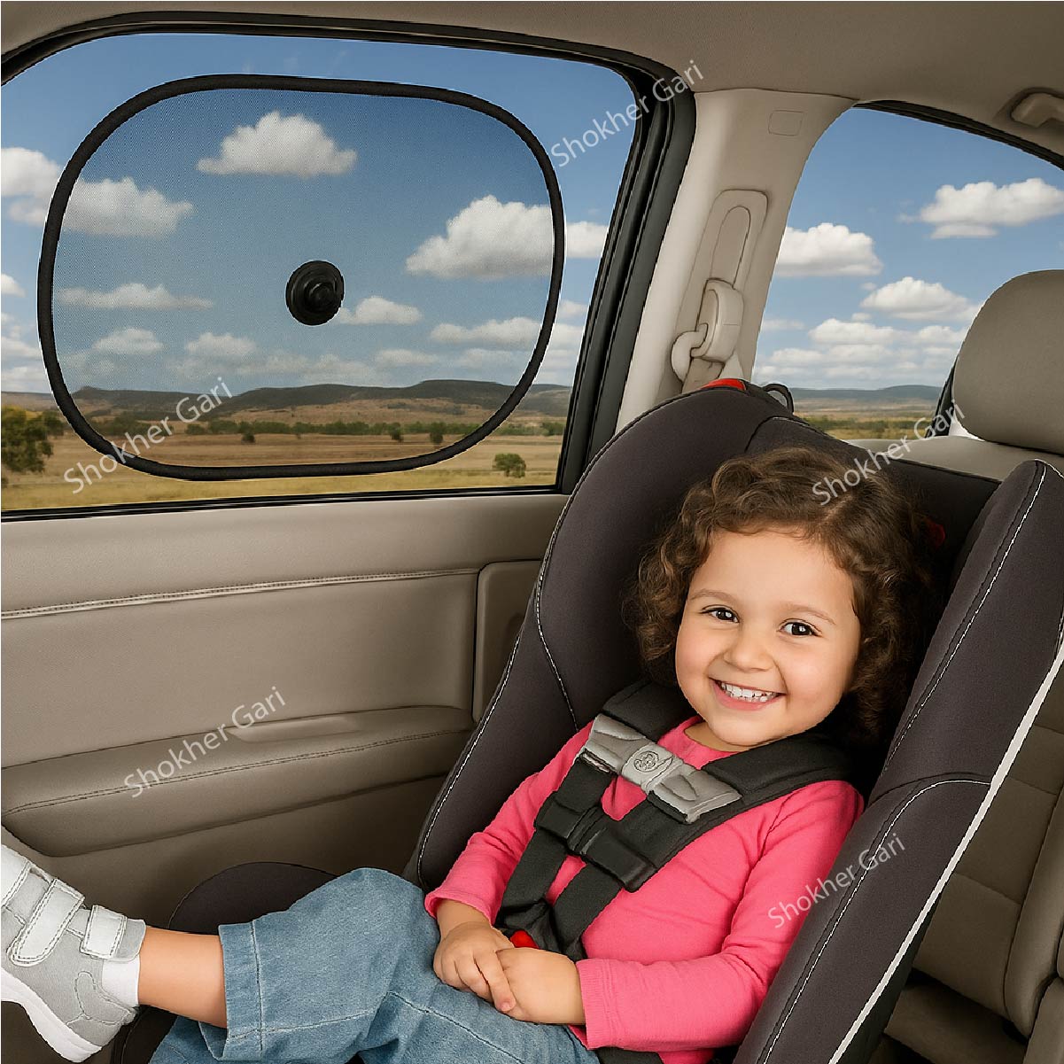 4pcs Car Window Sunshade Shield Window Curtain Folding image 0