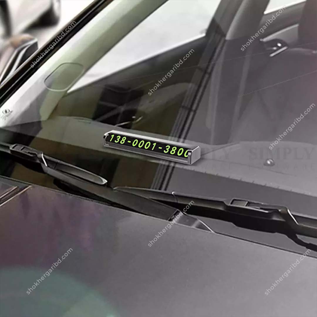 Temporary Parking Card Aluminium Body Mobile Number Holder image 3