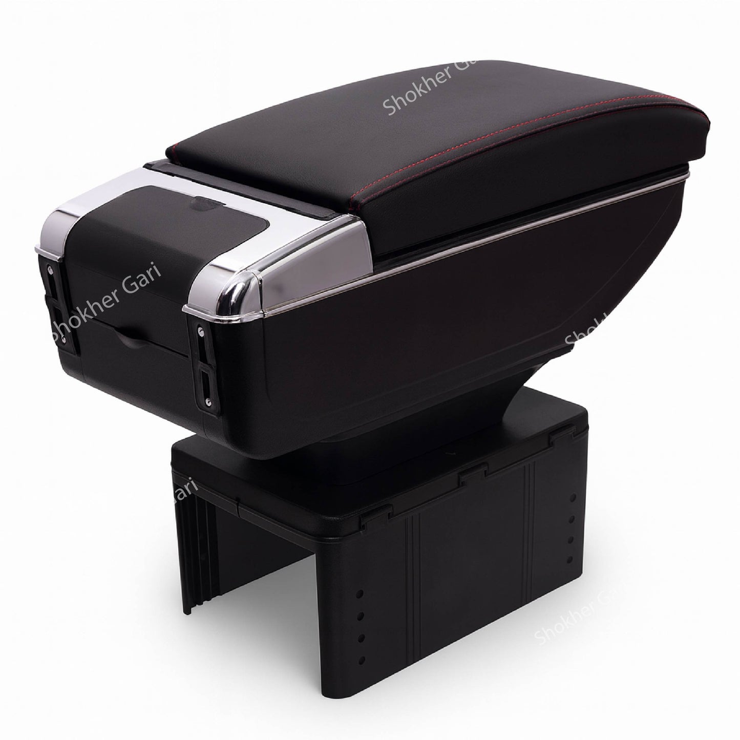 Armrest USB Storage Box-Space-Saving Armrest USB console box - Black image