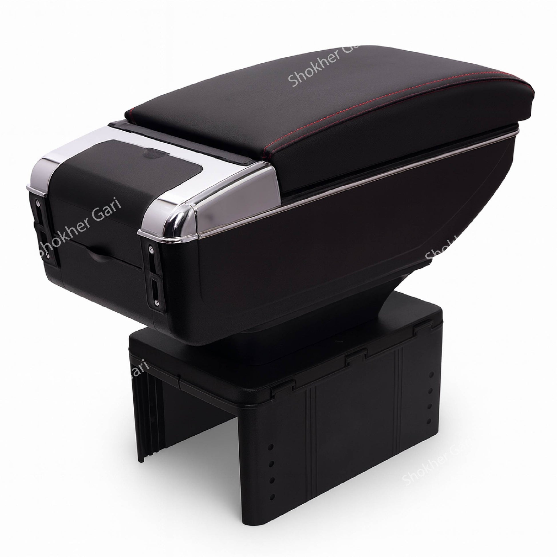 Armrest USB Storage Box-Space-Saving Armrest USB console box - Black image