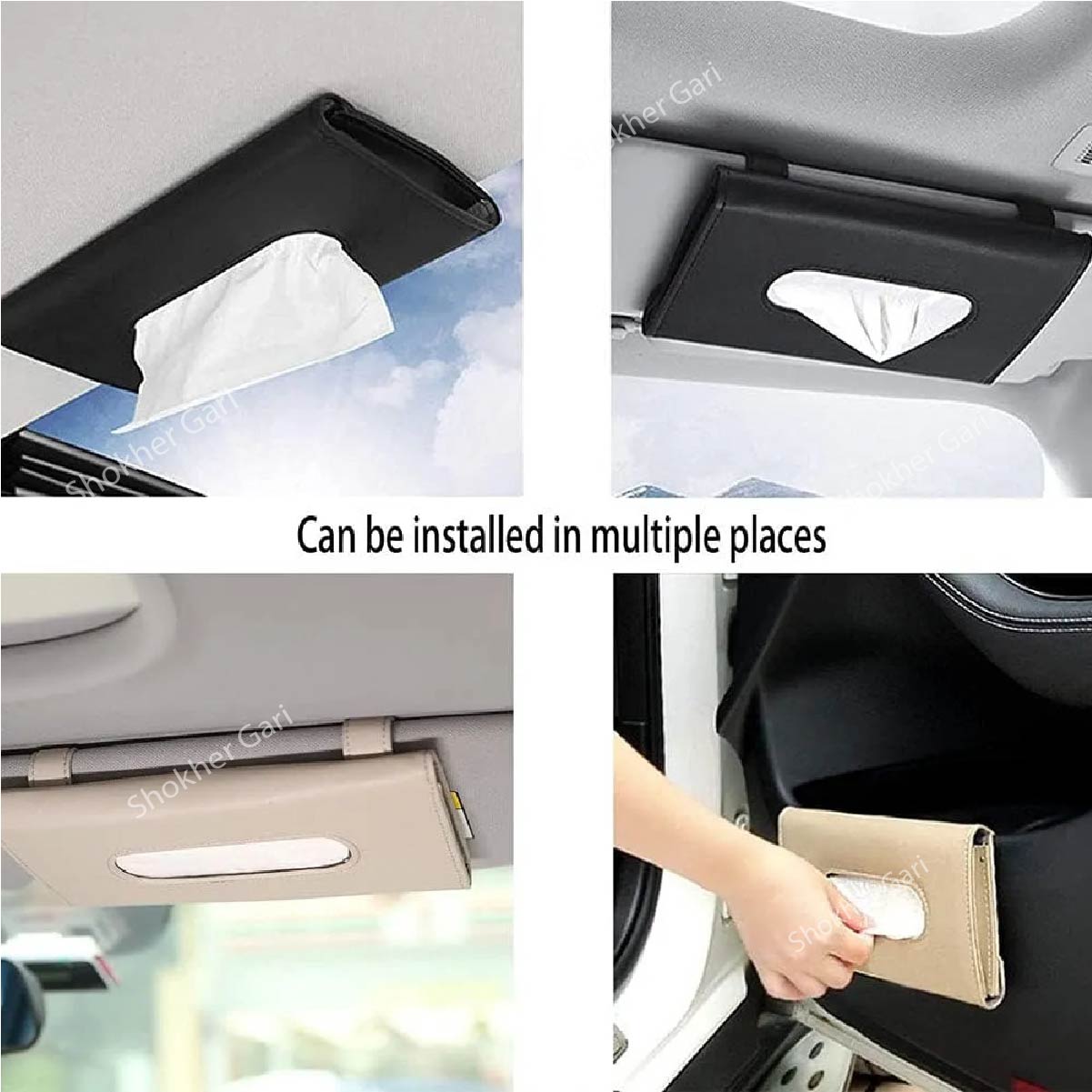 Sun visor tissue box- 2 Colours Sunshade tissue container for driving safety - Handy Car tissue dispenser image 3