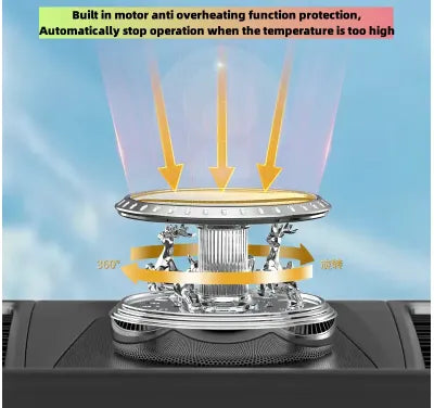 Solar Rotating Gold Plated Deer Car Perfume image 4