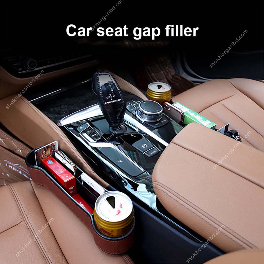Multifunction PU Leather Portable Car Storage Box Seat Gap Filler Organizer image 5