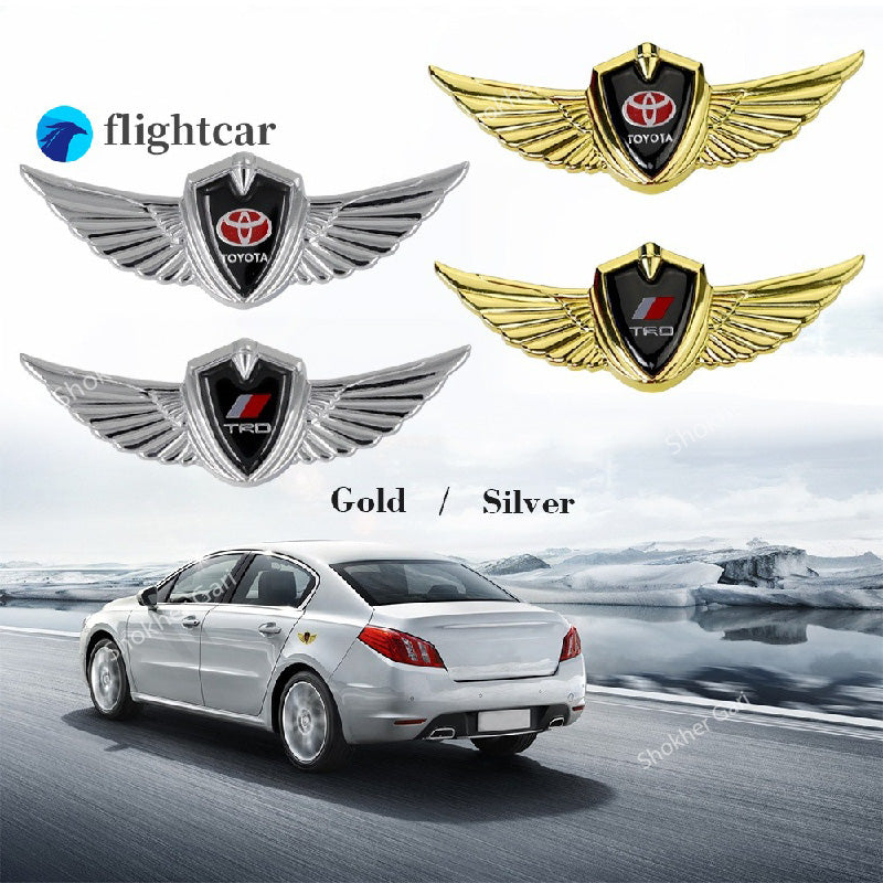 1pcs Car Body 3D Metal Logo Wings Sticker image 4