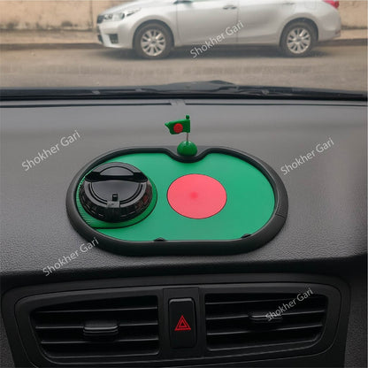 Bangladesh Flag  3 in 1 Car mobile mat High Quality With mobile Number image 1