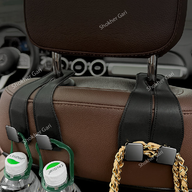1Pcs Portable Car Seat Hooks Pu Leather &amp; Metal image 0