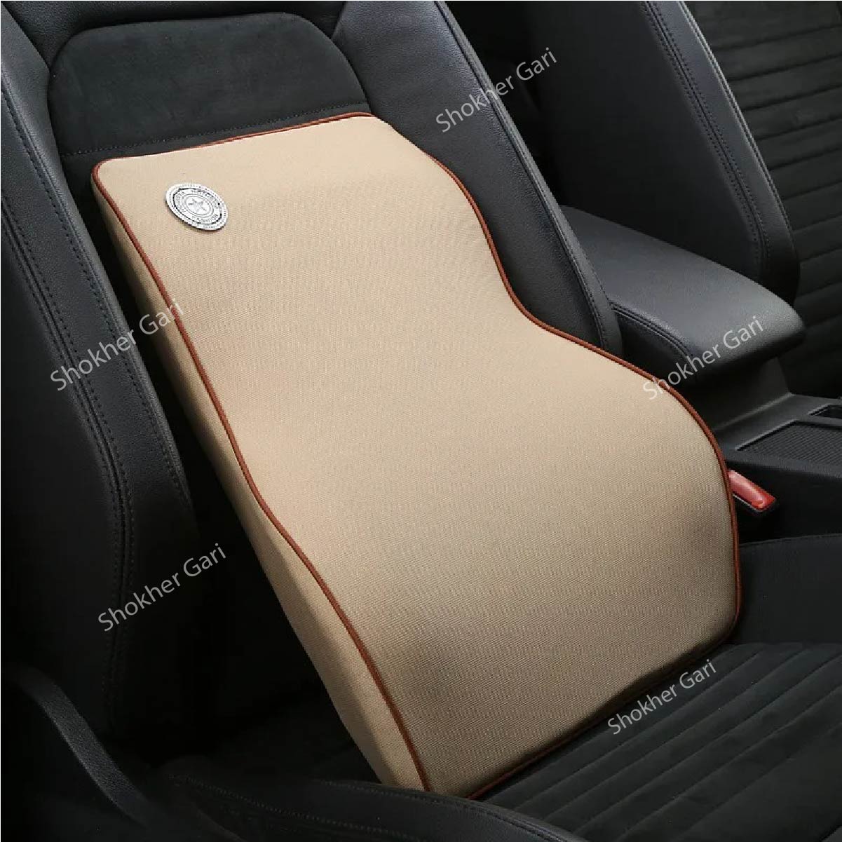 Lumbar Support Pillow Bundle -Car Neck &amp; Back Support Pillow Combo for Comfortable  Drive - 1piece Neck Pillow and 1 Piece Back Support- Memory Foam image 2