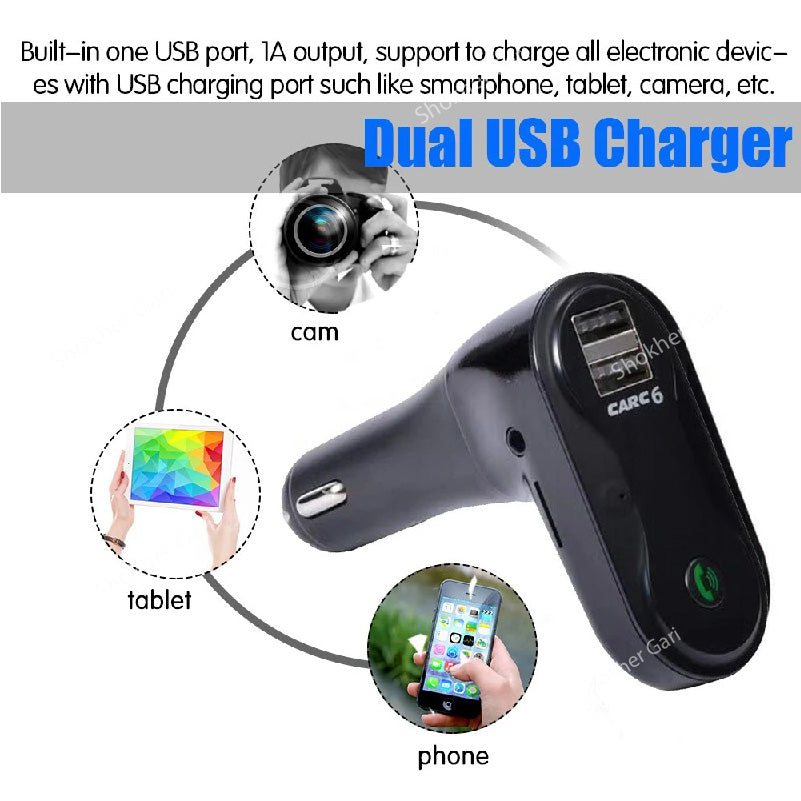 Hands Free Wireless Bluetooth FM Transmitter + AUX Modulator Car Kit MP3 Player image 3