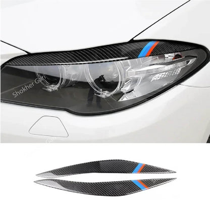 2pcs Carbon Fiber Car Headlights Eyebrows Stickers - Plane image