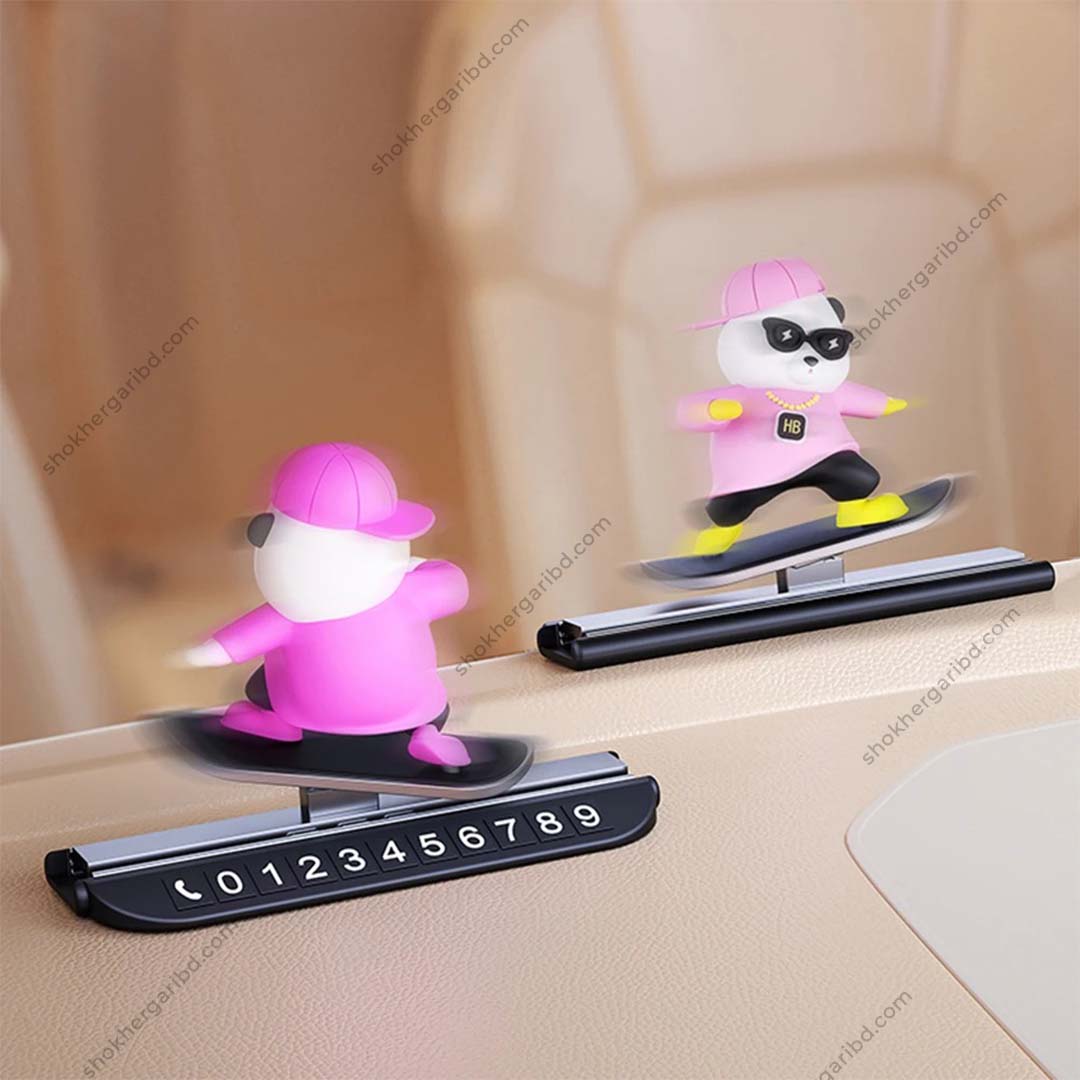 Car Sliding Skateboard Bear Temporary Parking License Plate image 3
