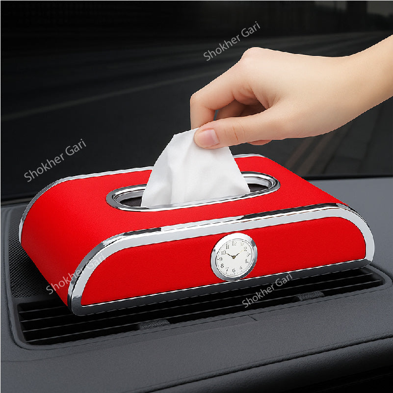 Car Tissue Holder with clock and number plate - 3 in 1 Tissue Box image 5