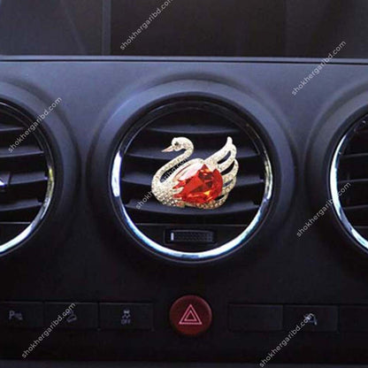 2 Pcs set Car Air Outlet Clip AC Perfume Rhinestone Decor Swan Design image 3