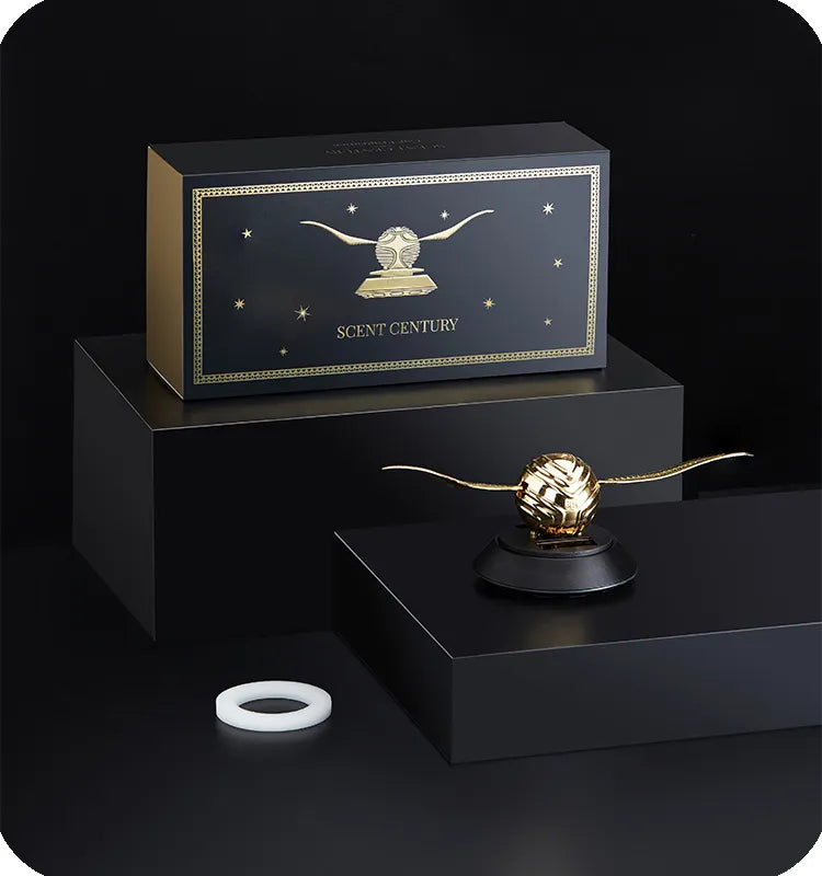 Solar & Air Powered  Golden Ball Wings Auto Air Freshner image 6