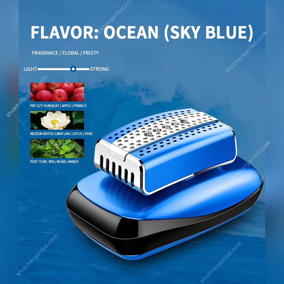 Rectangle Diamond stone Luxury Car Air Freshener with Modern Perfume - Blue image