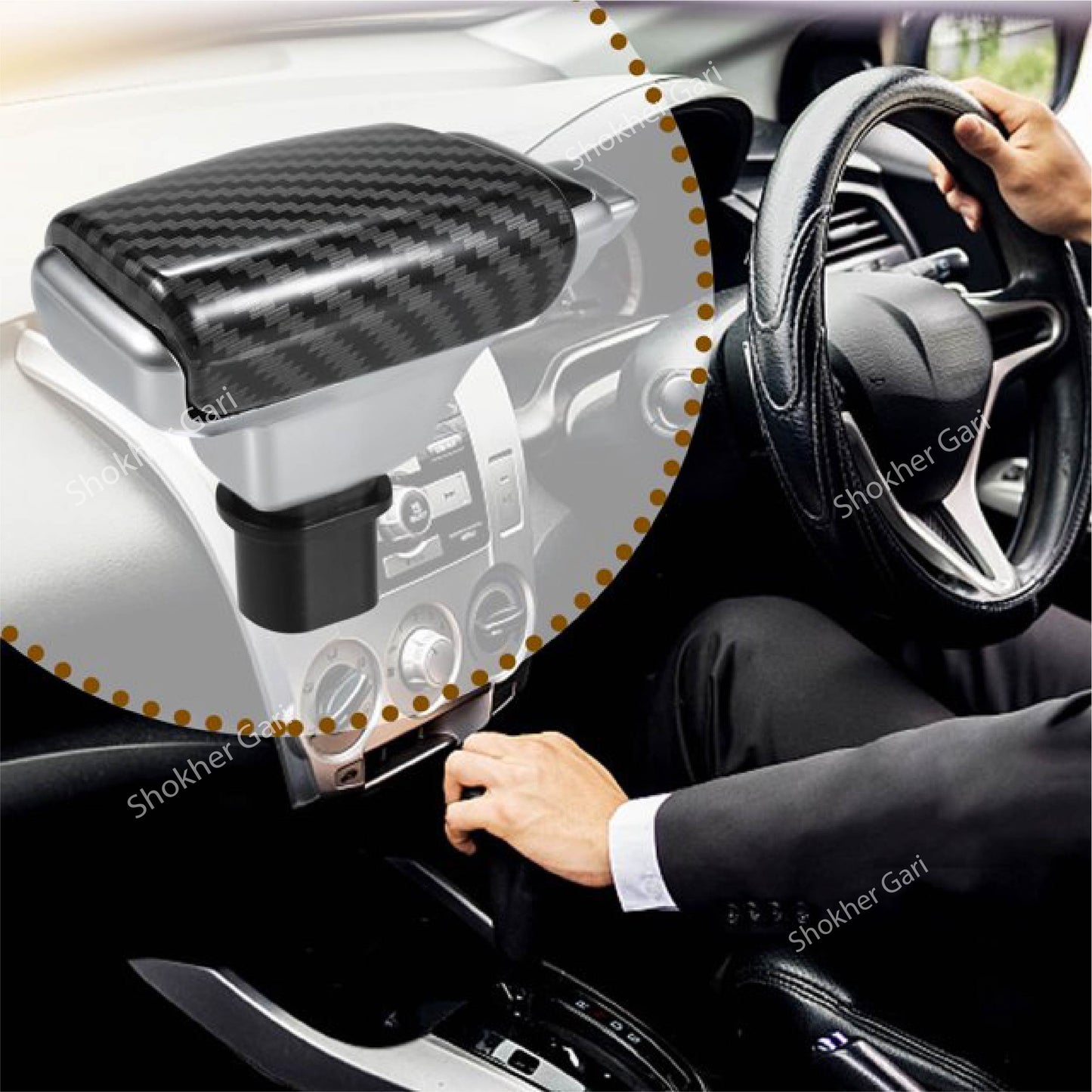 M/Y High Quality Universal Carbon And wooden gear knob image 0