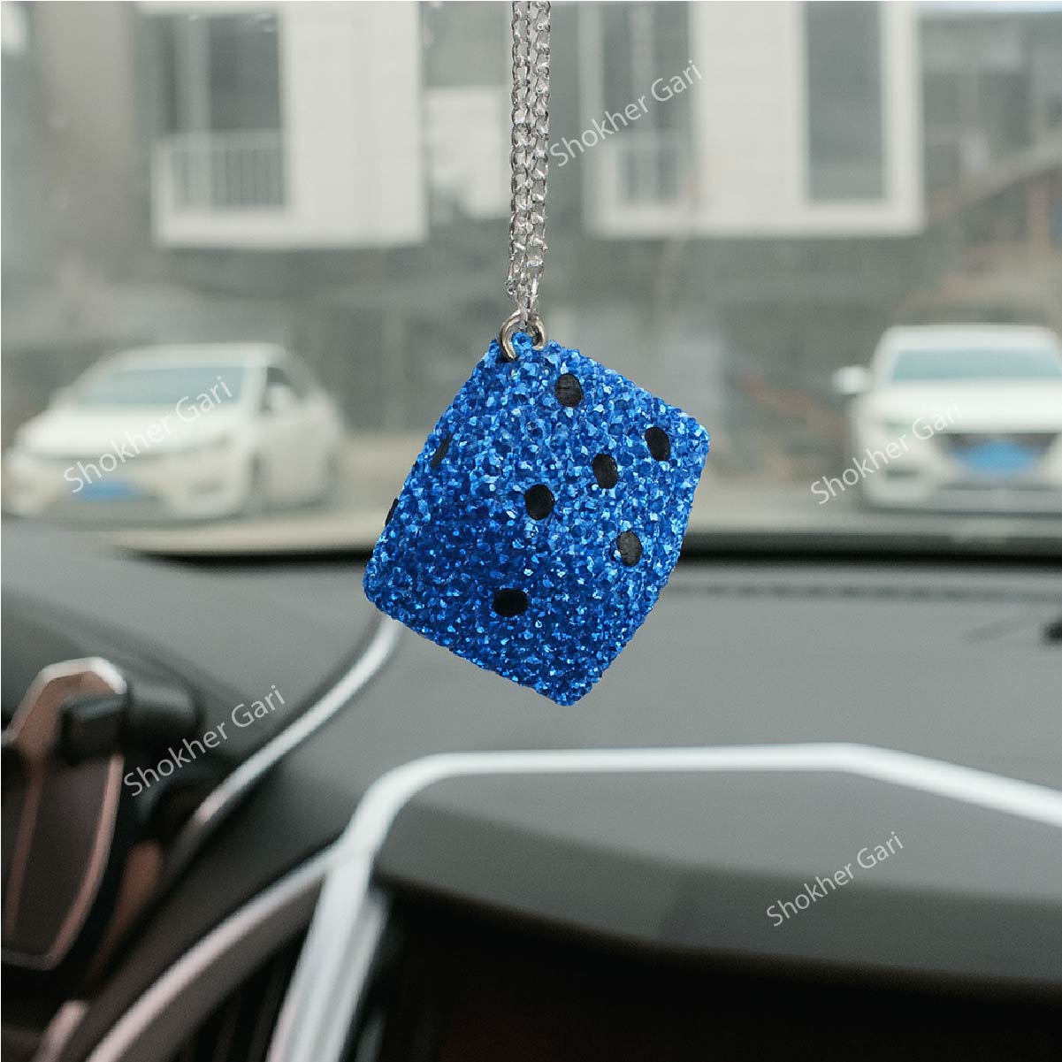 Stone Hanging Dice Car Showpiece For Mirro 1Pcs image 0
