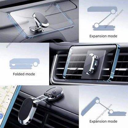 Foldable 360° Rotation Magnetic Car Phone Holder image 2