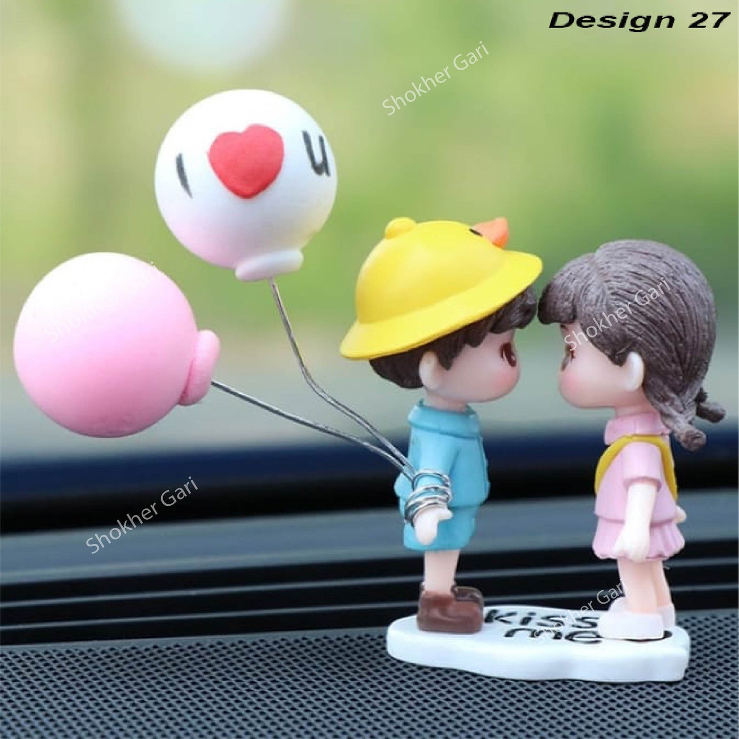 Car Dashboard Showpiece Cute Cartoon Couple Action Doll Balloon - 27 image