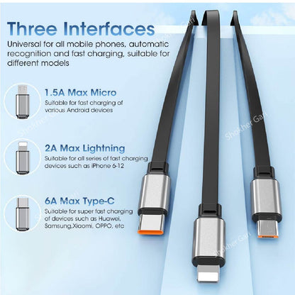 1 meter Cable Fast Charger Cord 3 in 1  image 1