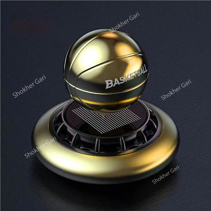 Basketball Solar Air Freshener Perfume And Showpiece - Golden image