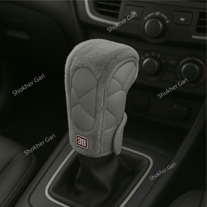Velvet Leather Car Gear Shift Lever Knob Cover- 2 colours image 2