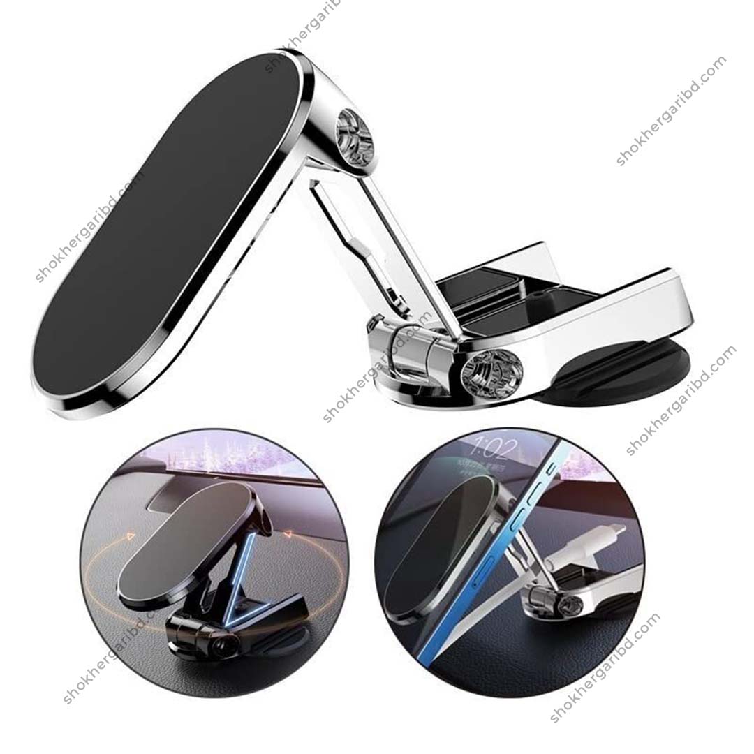 Foldable 360° Rotation Magnetic Car Phone Holder image 4
