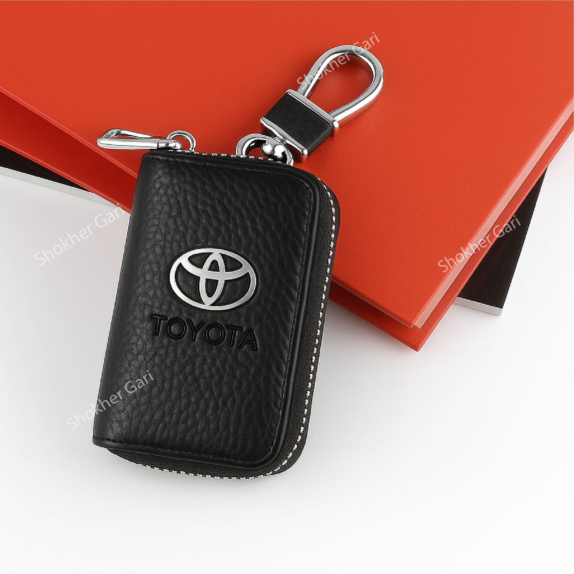 Car Middle Logo Style Pu leather remote cover - Toyota image