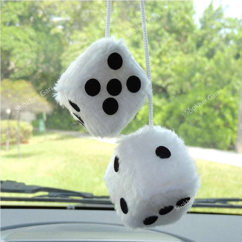 Car Hanging Dice 2pcs Set - White image