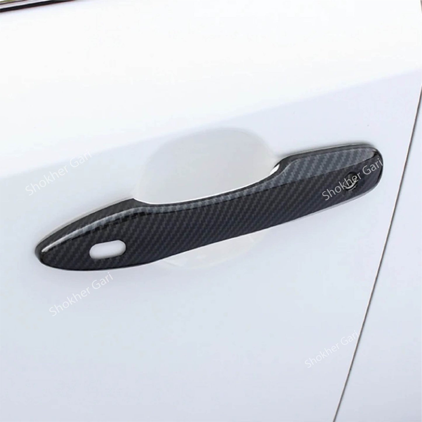 M/Y/P Car Door Handle Carbon Fiber Cover Trim image 2