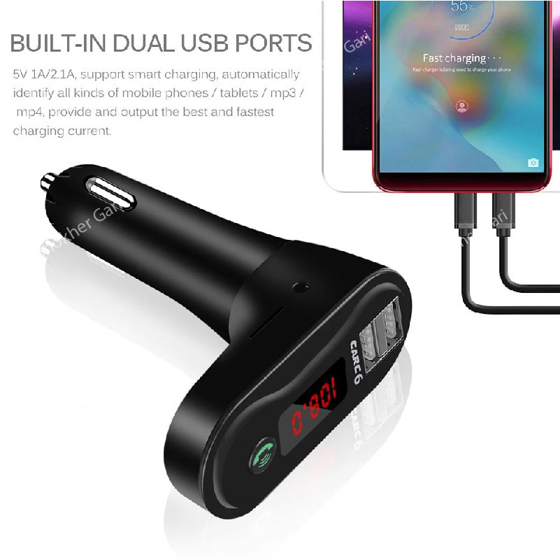 Hands Free Wireless Bluetooth FM Transmitter + AUX Modulator Car Kit MP3 Player image 1