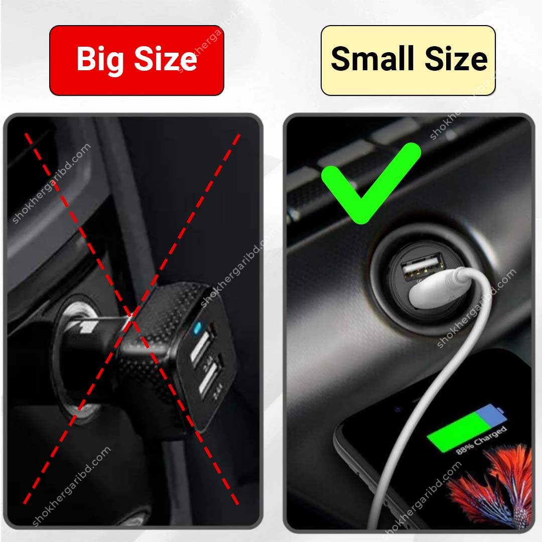 PUGAN Car USB 120W Fast Charger With 4 in 1 Data Cable image 1