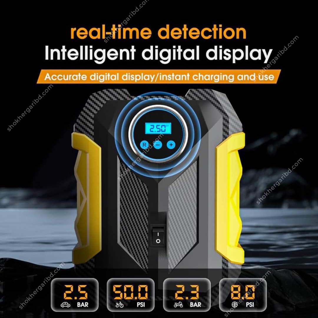 (DY) Portable Automobile Air Compressor Digital Tire lnflation Pump LED Lamp image 4