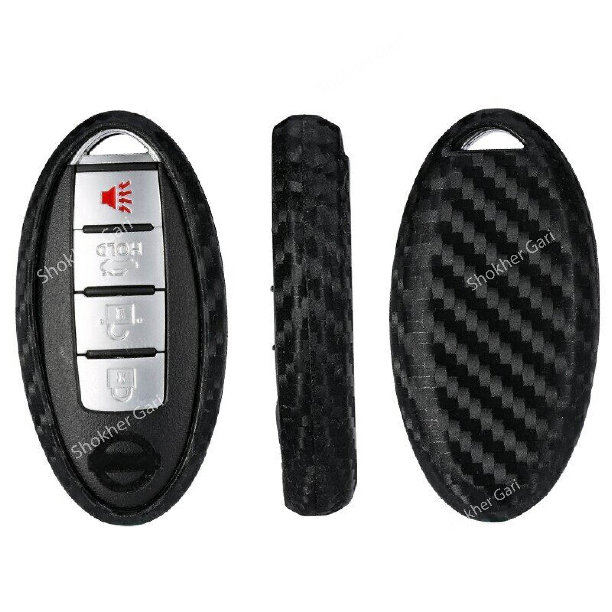 M/Y Carbon Fiber Remote Cover for Nissan X-trail , Blue bird, Juke, Sunny - 4 Button image