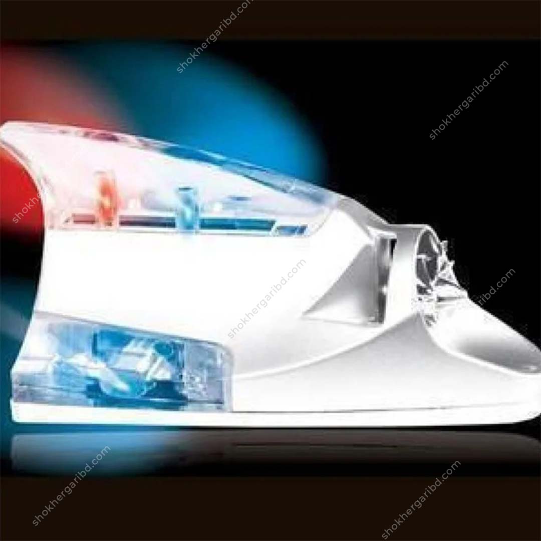 Wind Power Shark Fin Antenna Universal LED Colorful Lights - White image