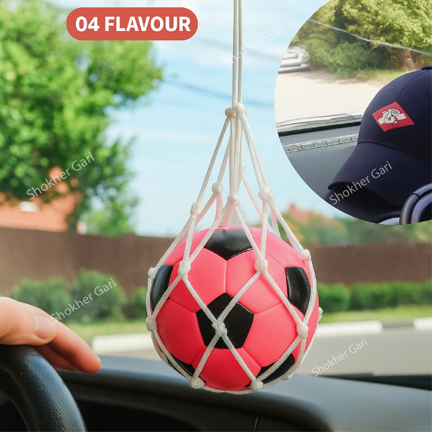 Car Football Hanging Dice with Air Freshener image 1