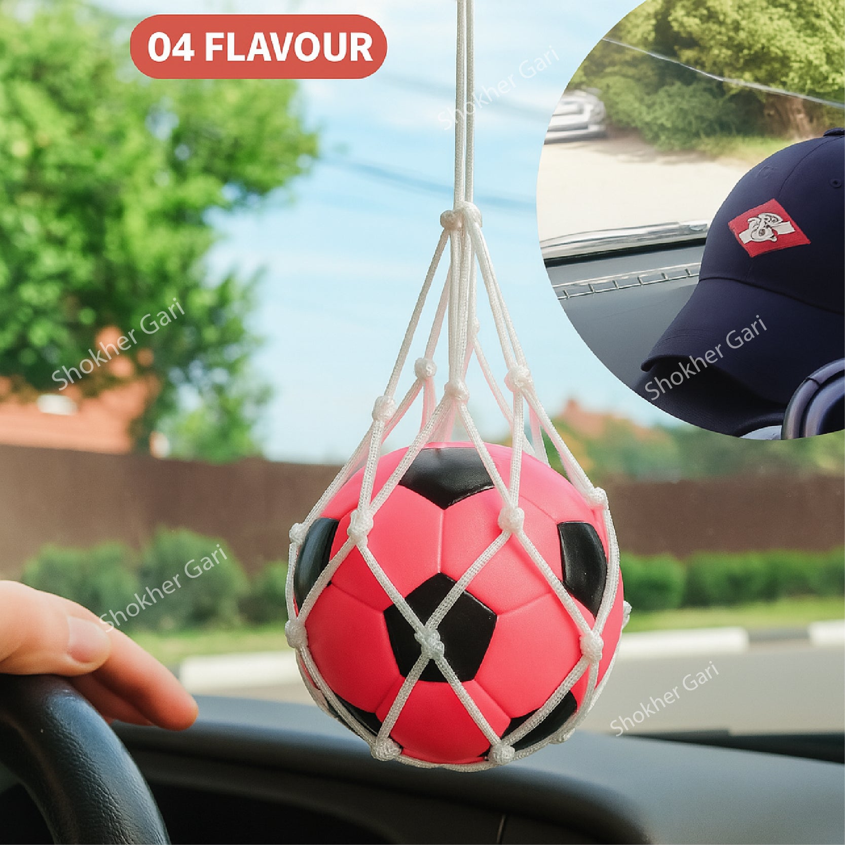 Car Football Hanging Dice with Air Freshener image 1