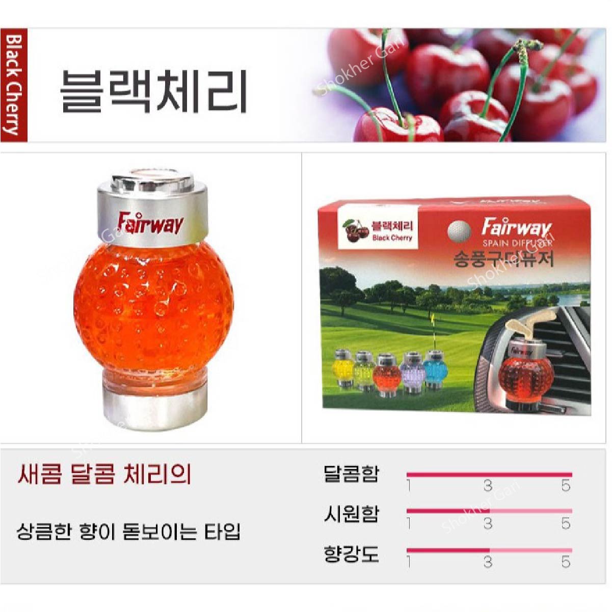 Car AC Vent Perfume Fairway Spin Diffuser 1pcs - Black Cherry image