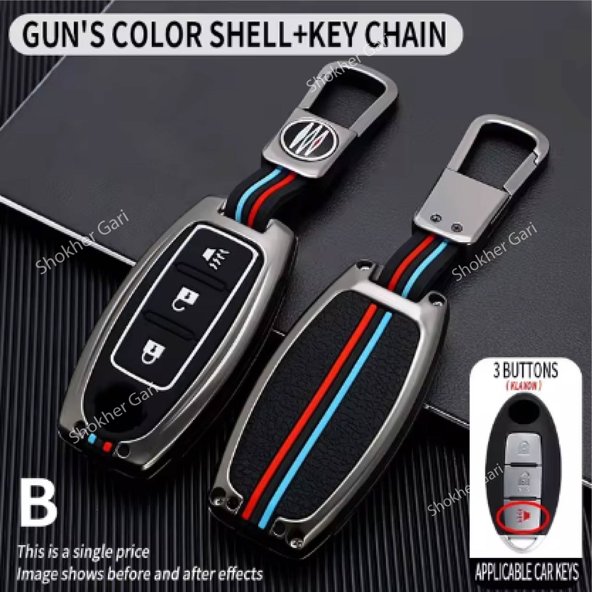 M/Y Zinc Alloy Key Cover Protection Metal Remote Cover For Toyota , Honda, Nissan, Mitsubishi,Hyundai, MG ,BMW Strong Key ...