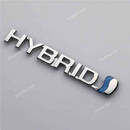 Chrome hybrid symbol - Hybrid vehicle logo - 3 Colors Aesthetic Chrome emblem badge image 5