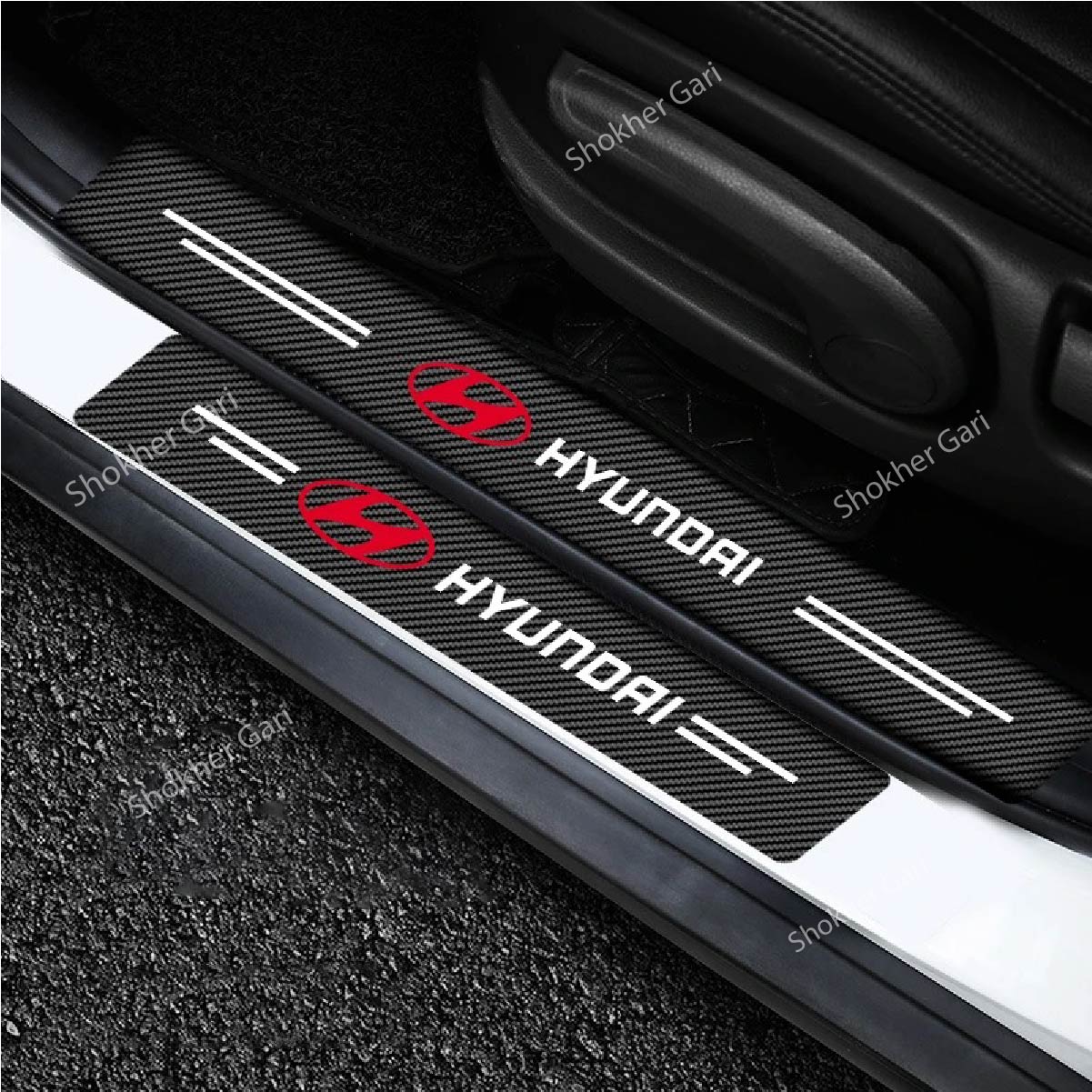 Carbon Fiber Car Door Sill Sticker Protector 4pcs Set (Copy) image 13