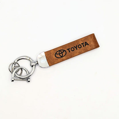 1pcs Brown PU Leather Keyring Premium - Toyota image