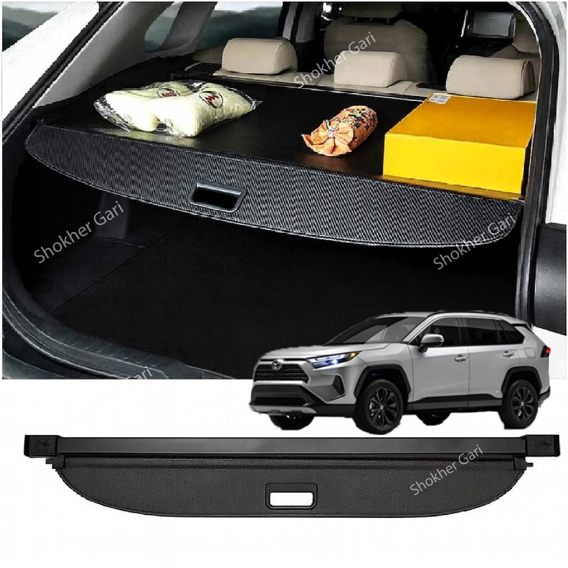 M/Y/P Car Trunk Cargo Cover- Heavy Duty Cargo Cover for Car Trunk- - Rav-4 2018 Plus image