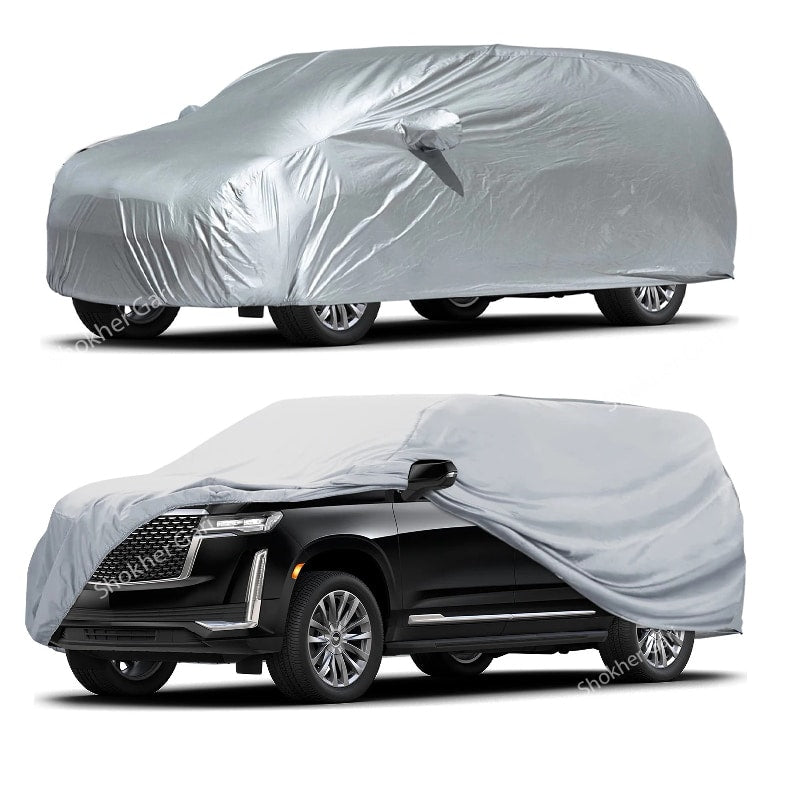 M/Y/P  Mid Size SUV Cover \ Car Cover \ Dust Cover \ Car Body Cover Umbrella Fabric 90% Water Resistant - 1890 TK, Silver image