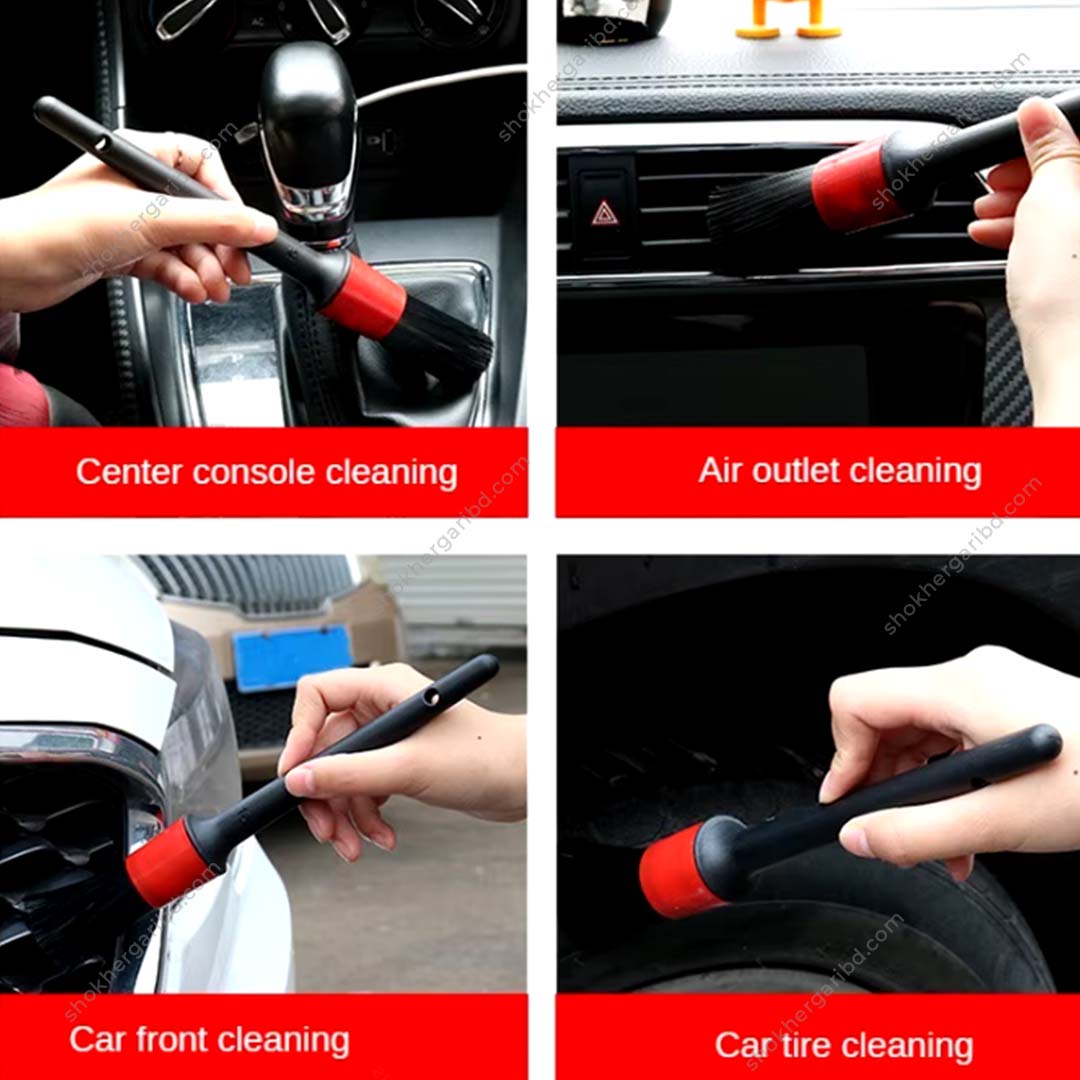 1pcs Car Cleaning Red Brush for Interior image 4
