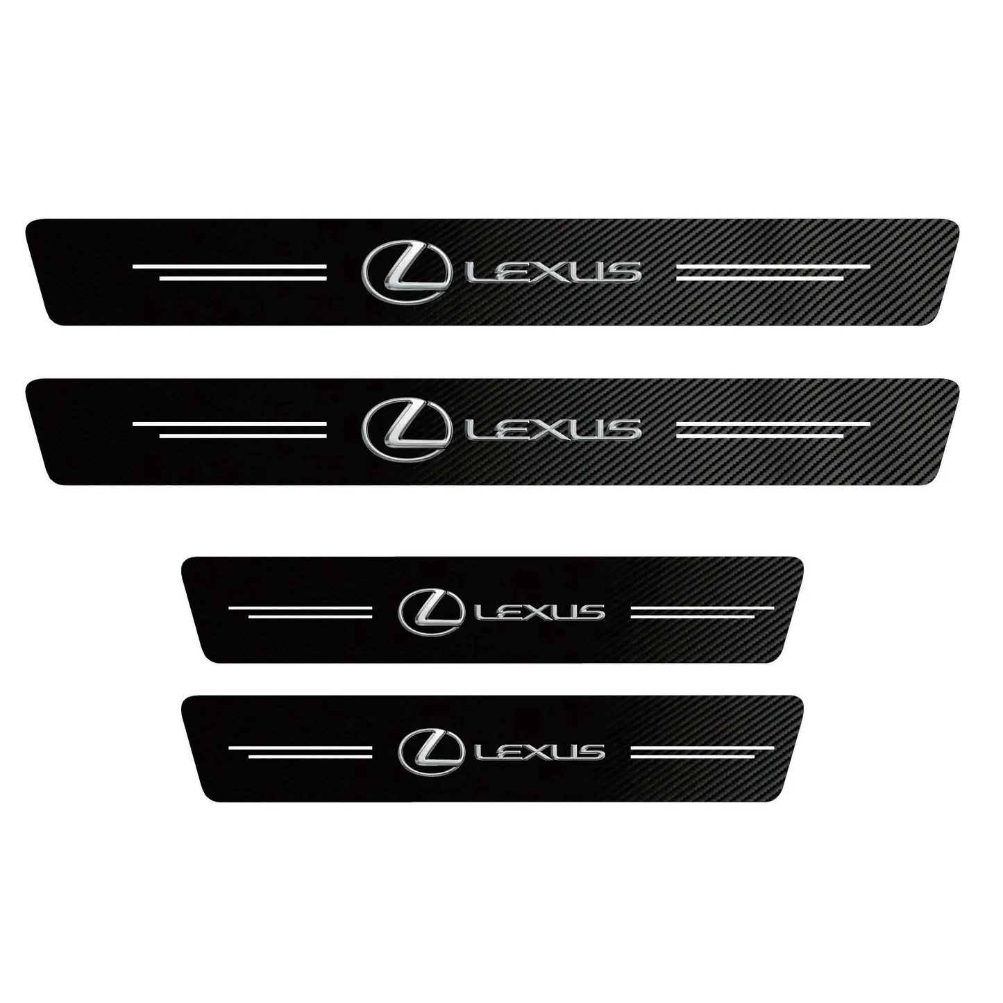 Carbon Fiber Car Door Sill Sticker Protector 4pcs Set image 1