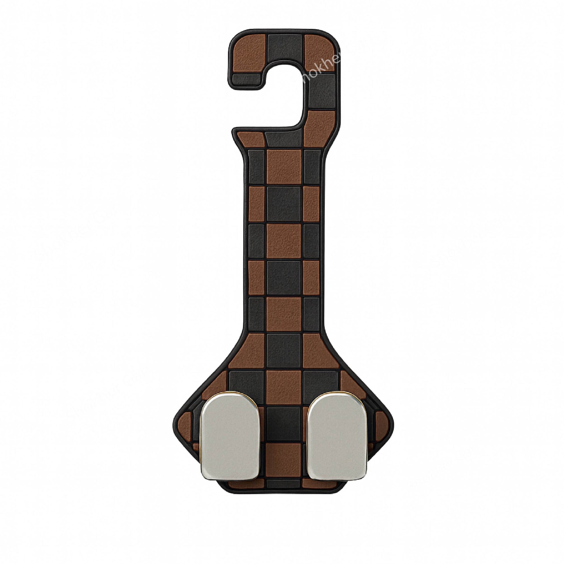 1 Pcs 2 in 1 PVC Car Seat Hanger Holder for Bags Double - Brown image